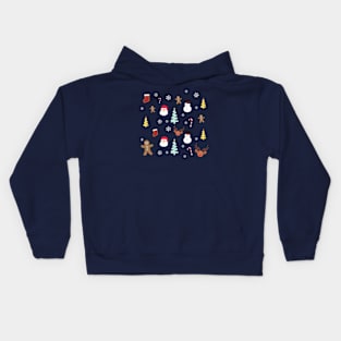 Christmas characters pattern Kids Hoodie